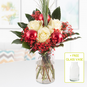 Bouquet Christmas Greeting + Free Glass Vase 