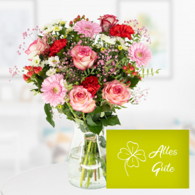 Flower Bouquet Alina + "Alles Gute" Greeting Card