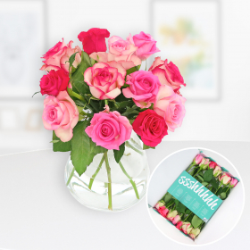 Fresh Letterbox 12 Roses Pink Mix