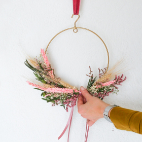 Letterbox Dried Flowers DIY Ring Pink