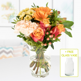 Flower Bouquet Bella + Free Glass Vase