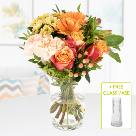 Flower Bouquet Bella + Free Glass Vase